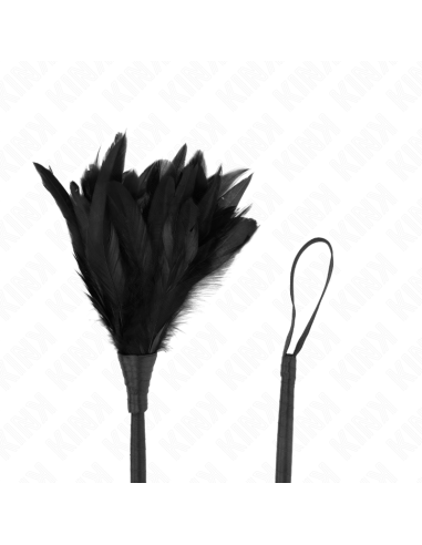 KINK - JUODŲJŲ TARNELIŠKŲ RAGŲ FORMOS KUTENANTIS VIŠTIENOS PLUNKSNOS 36 CM