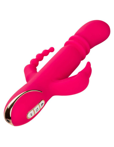 CALEXOTICS - JACK FANTASY TRIGUBAS ŠILDOMAS VIBRATORIUS TRIUŠIO ROŽINIS