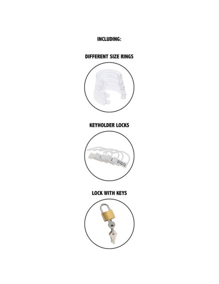 HIDDEN DESIRE - EXTREME CHASTITY COCK CAGE ACRYLIC ADJUSTABLE CLEAR