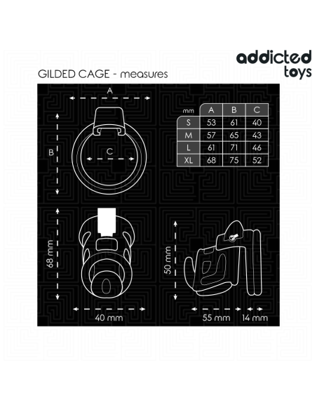 ADDICTED TOYS LOCKED - AUKSUOTAS NARVAS IŠ SILIKONINIO VARPOS NARVO 8,5 CM