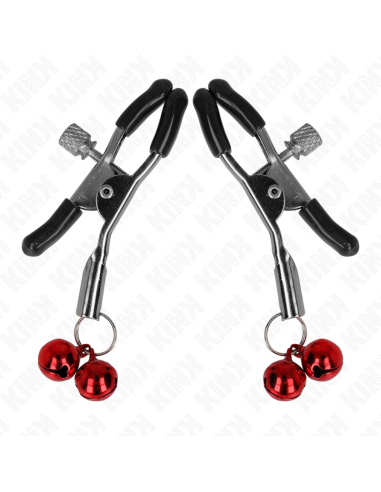 KINK - DOUBLE BELL NIPPLE CLAMP RED 6 CM