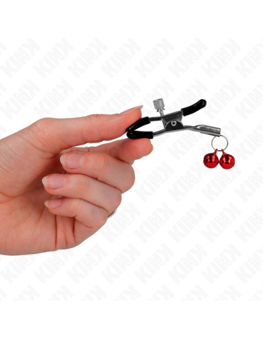 KINK - DOUBLE BELL NIPPLE CLAMP RED 6 CM