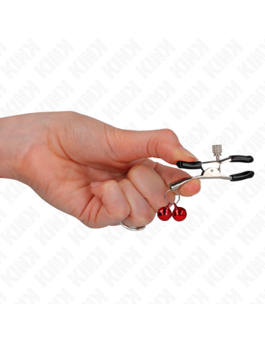KINK - DOUBLE BELL NIPPLE CLAMP RED 6 CM
