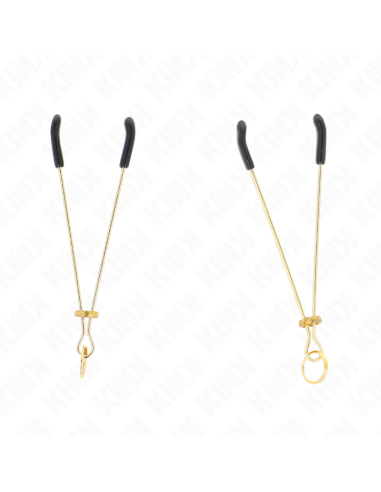 KINK - PLONI SPENELIŲ SPAUSTUKAI AUKSINIAI 7 CM