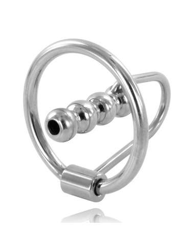 METAL HARD - GLAND RING WITH URETHRAL PLUG 28MM