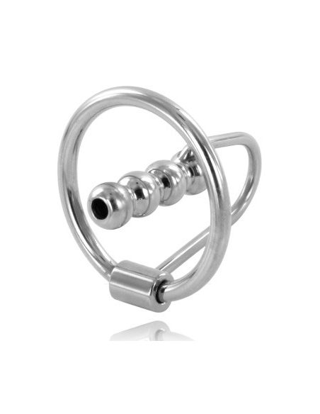 METAL HARD - GLAND RING WITH URETHRAL PLUG 28MM