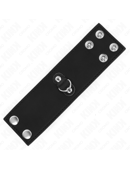 KINK - LEATHER PENIS RING WITH PRESSURE CLOSURE 18 X 5 CM
