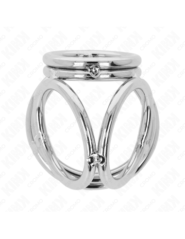 KINK - TRIGUBO CHROME METALINIS PENIO ŽIEDAS 3,8 CM IKI 5 CM, 1 MODELIS