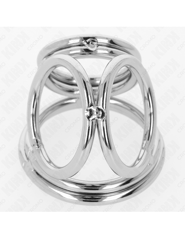 KINK - TRIGUBO CHROME METALINIS PENIO ŽIEDAS 3,8 CM IKI 5 CM, 1 MODELIS