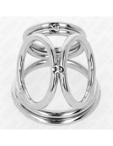 KINK - TRIGUBO CHROME METALINIS PENIO ŽIEDAS 3,8 CM IKI 5 CM, 1 MODELIS