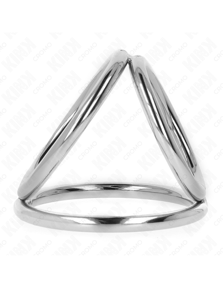 KINK - TRIGUBO CHROME METALINIS PENIO ŽIEDAS 3,8 CM IKI 5 CM, 2 MODELIS