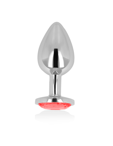 OHMAMA - ANAL PLUG WITH RED CRYSTAL 8 CM