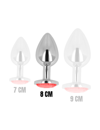 OHMAMA - ANAL PLUG WITH RED CRYSTAL 8 CM