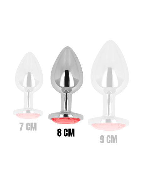 OHMAMA - ANAL PLUG WITH RED CRYSTAL 8 CM