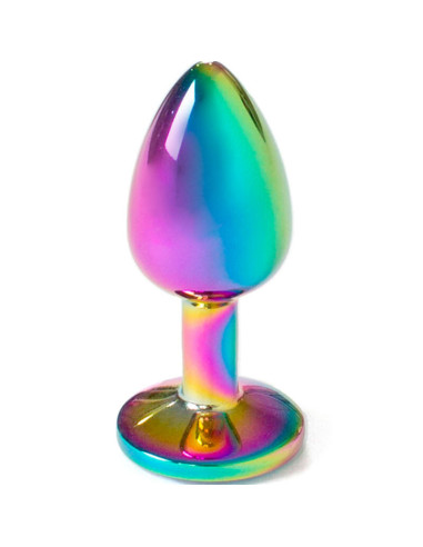 SECRETPLAY - metalinis užpakalio kamštis vaivorykštės spalvos, mažas, 7 cm