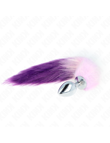 KINK - analinis kaištis, L dydis, 10 x 4 cm, su sintetine uodegėle, 40 cm, violetinė