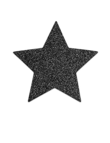 BIJOUX - INDISCRETS FLASH BLACK STAR NIPPLE CAPS