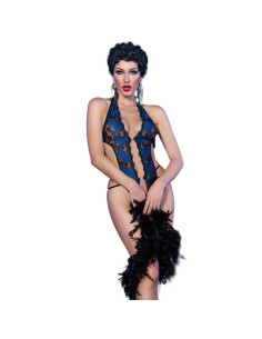 CHILIROSE - CR 4479 BODYSUIT CROTCHLESS BLUE S-M