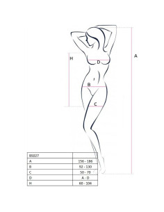PASSION - WOMAN BS027 BODYSTOCKING WHITE DRESS STYLE ONE SIZE 2