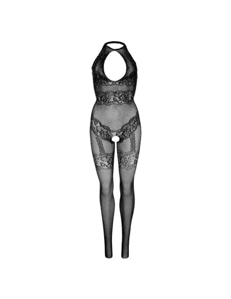 LEG AVENUE - SEAMLESS FISHNET BODYSTOCKING ONE SIZE - BLACK
