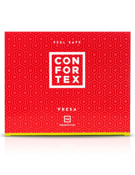 CONFORTEX - STRAWBERRY CONDOM 144 UNITS