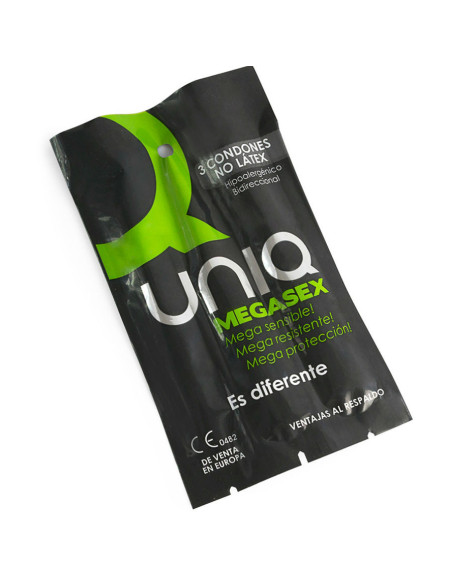 UNIQ - MEGASEX be latekso prezervatyvai jautriai odai, 3 vnt.
