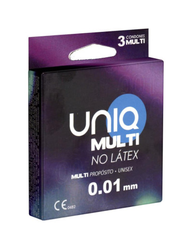 UNIQ - ĮVAIRŪS PREZERVATYVAI BE LATEKSO, 3 VIENETAI