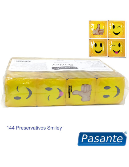 PASANTE - PREzervatyvai SMILEY BAG 144 Vnt