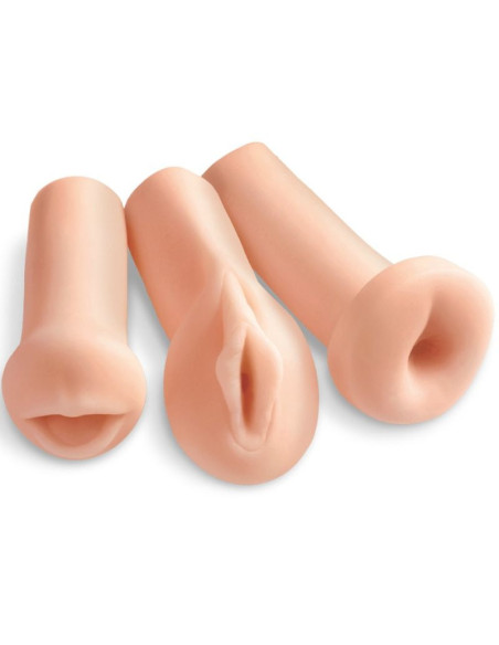 EXTREME TOYZ - RINKINYS SU 3 SKYLĖMIS, 3 MASTURBATORIAIS