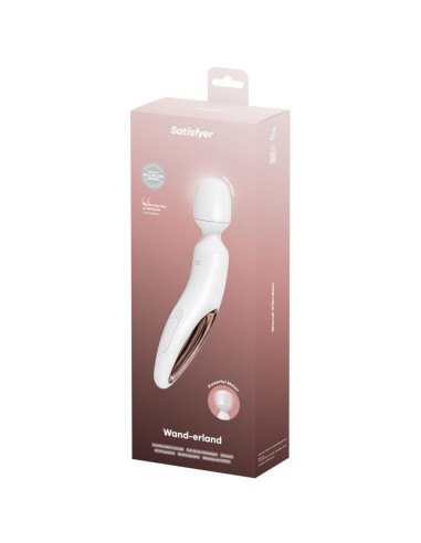 SATISFYER – vibruojantis masažuoklis „WAND ERLAND“, baltas