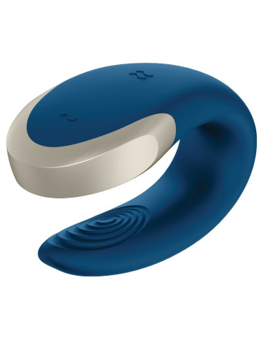 SATISFYER - DOUBLE LOVE LUXURY PARTNER VIBRATOR BLUE