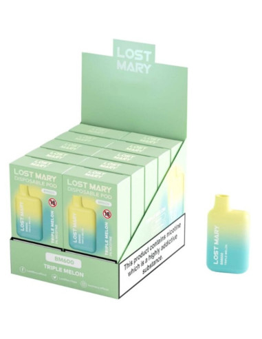 LOST MARY - BM600 NIKOTINO GARINTUVAS 2 VIENKARTINIAI TRIJUBO MELONŲ