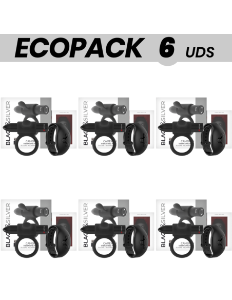 ECOPACK 6 UNITS - BLACKandSILVER CAMERON REMOTE CONTROL COCKRING WATCHME