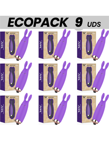 ECOPACK 9 UNITS - WOMANVIBE BUGSY RABBIT SILICONE STIMULATOR