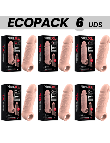 ECOPACK 6 VIENETAI - VIRILXL SKYSTO SILIKONINIO VARPOS ILGINIMO PRIEMONĖ V7 NATŪRALUS