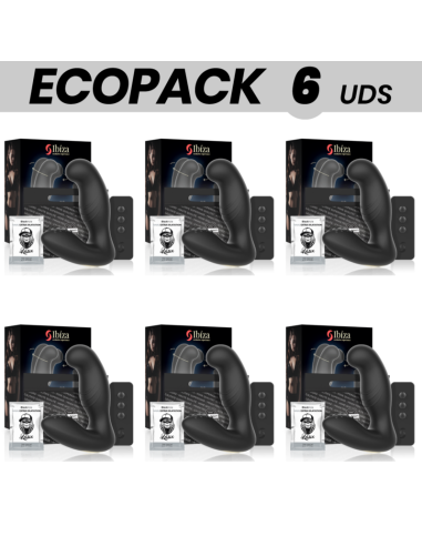 ECOPACK 6 VIENETŲ - IBIZA ANALINIS MASAŽUOTUVAS SU NUOTOLINIO VALDYMO PULTU 10 x 3,5 CM