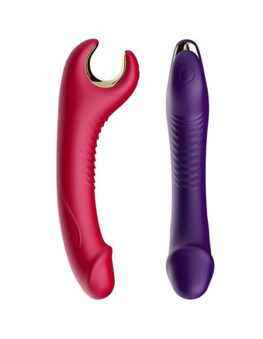 ARMONY - PRINCE DILDO VIBRATORIUS IR ROTATORIUS RAUDONAS