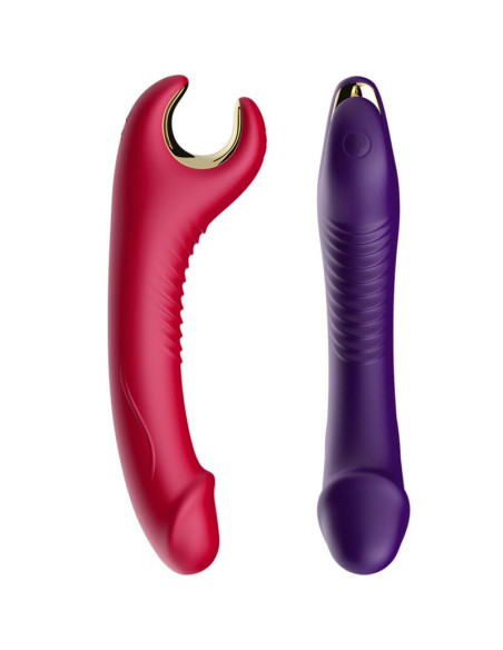 ARMONY - PRINCE DILDO VIBRATORIUS IR ROTATORIUS RAUDONAS