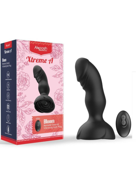 ARMONY - EXTREME A BLOOM ROSE VIBRATOR and ANAL PLUG REMOTE CONTROL BLACK