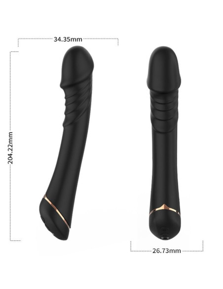 ARMONY - DILDO VIBRUOJAMAS SILIKONINIS JUODAS
