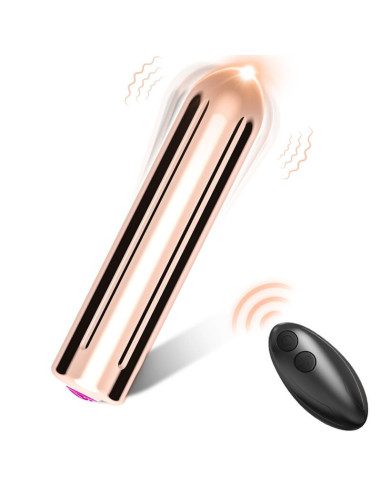 ARMONY - KOVOS GALVUTĖS VIBRATORIUS KULKOS NUOTOLINIO VALDYMO PULTAS AUKSINĖS SPALVOS 2 CM X 8,8 CM
