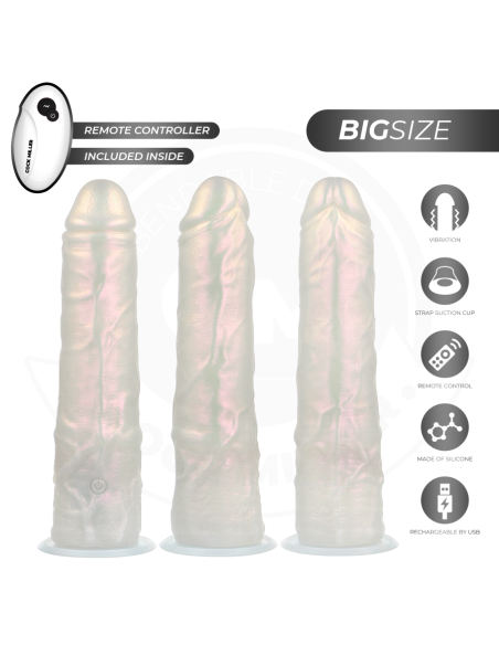 COCK MILLER - DILDO WITH SUCTION CUP, LIGHTS AND VIBRATION WITH REMOTE CONTROL WHITE 21.5 CM
