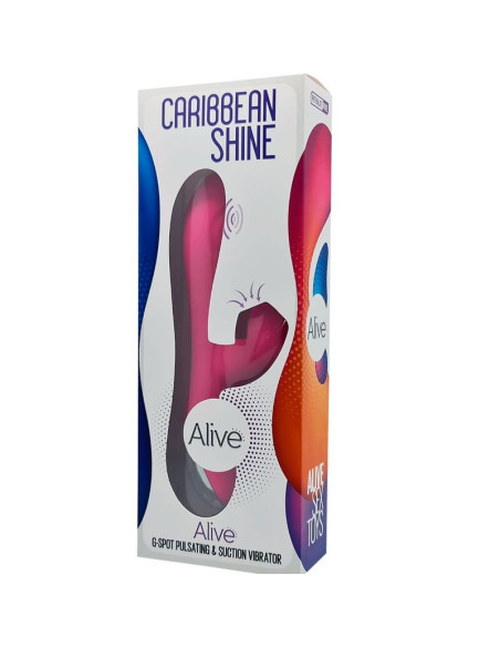 ALIVE - CARIBBEAN SHINE VIBRATOR and SUCTION CUP FUCHSIA