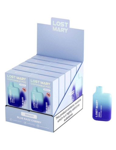 LOST MARY - (EXHIBITOR PROFESSIONAL PACK -10 UNITS) BM600 NICOTINE VAPER 2 DISPOSABLE BLUE RAZZ CHERRY