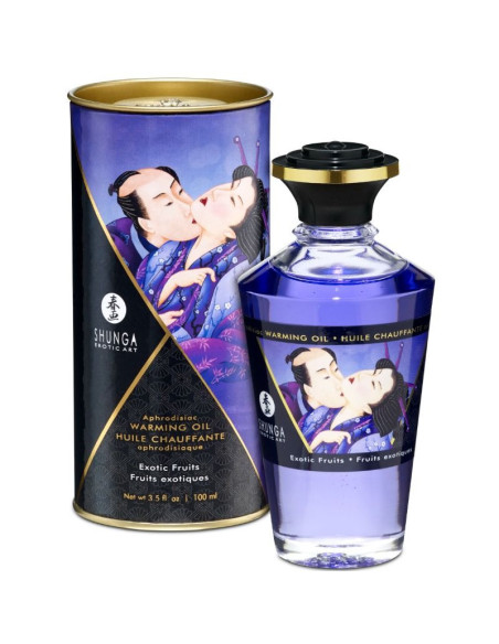 SHUNGA - ŠILDANTIS MASAŽINIS ALIEJUS SU EGZOTINIŲ VAISIŲ SKONIU 100 ML