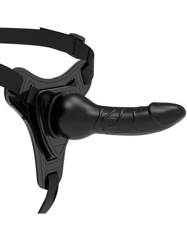 FETISH SUBMISSIVE HARNESS - JUODAS SILIKONINIS REALISTINIS 16 CM
