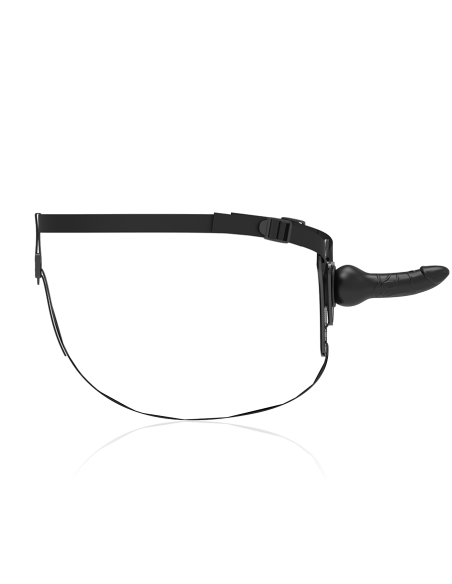 FETISH SUBMISSIVE HARNESS - JUODAS SILIKONINIS REALISTINIS 16 CM