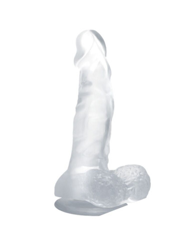 BAILE - REALISTIC DILDO WITH SUCTION CUP AND TESTICLES 16.7 CM TRANSPARENT