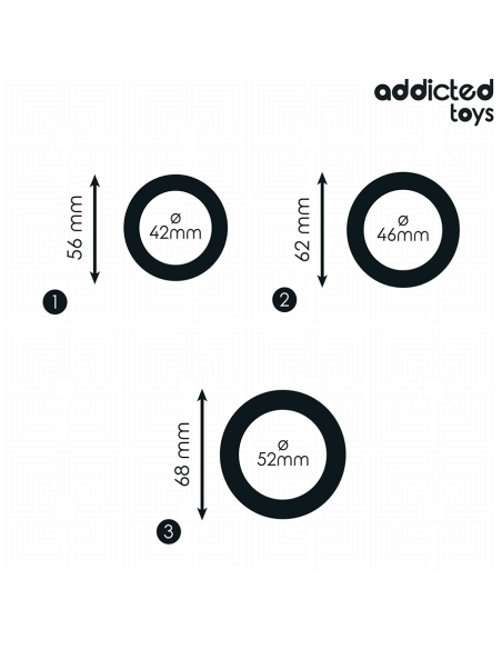 ADDICTED TOYS - PLOKŠČIŲ SILIKONINIŲ ŽIEDŲ RINKINYS