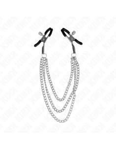 KINK - SPENELIŲ SPAUSTUKAI SU 3 GRANDINĖMIS SIDABRINĖS 20-23-28 CM 2